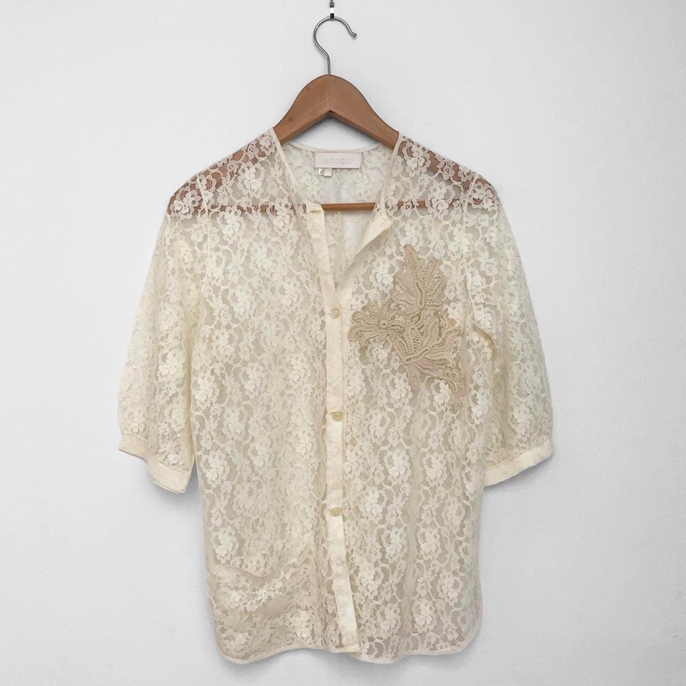 Vintage Lace Reworked Blouse